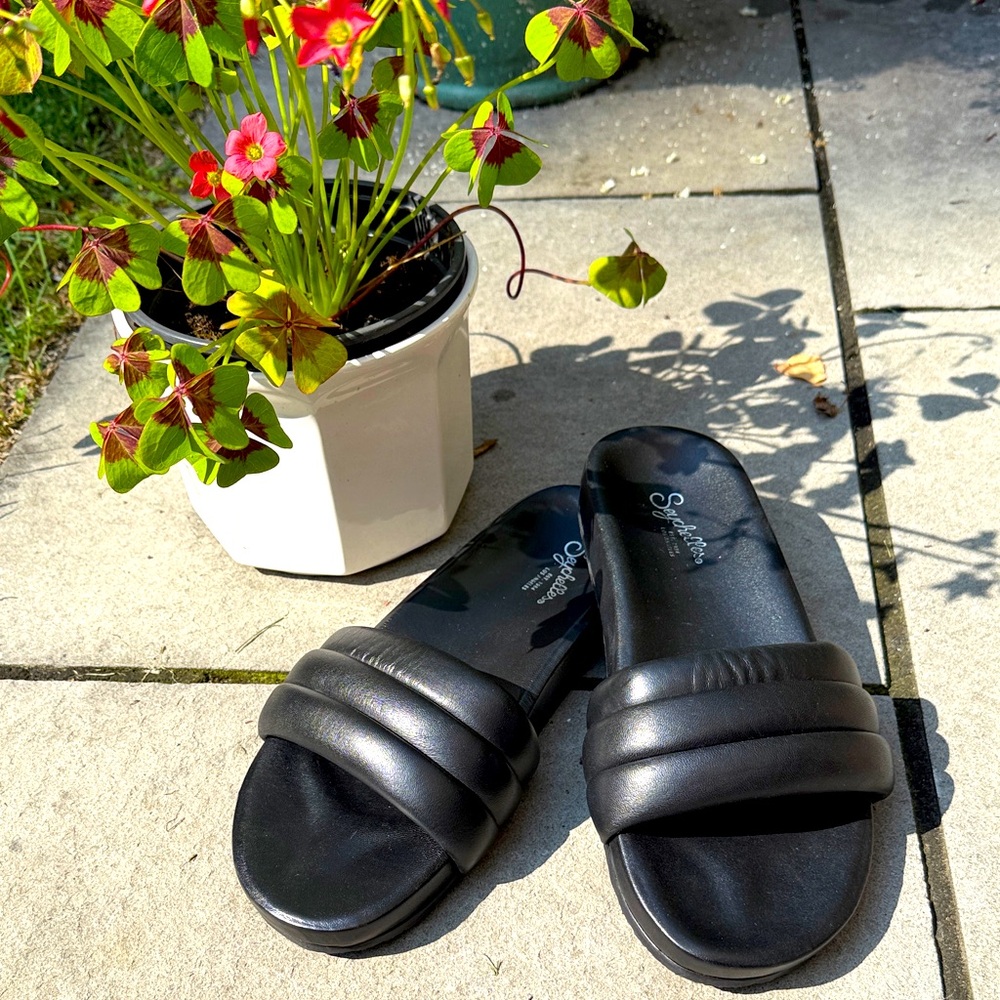 Seychelles flat leather slide sandal